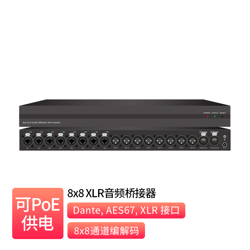 8x8 XLR 音频桥接器